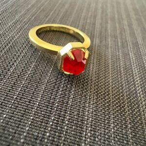 Kendra Scott Gold Ring with Red Gemstone
